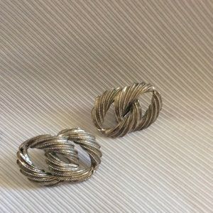 Vintage Napier silver tone figure 8 earrings